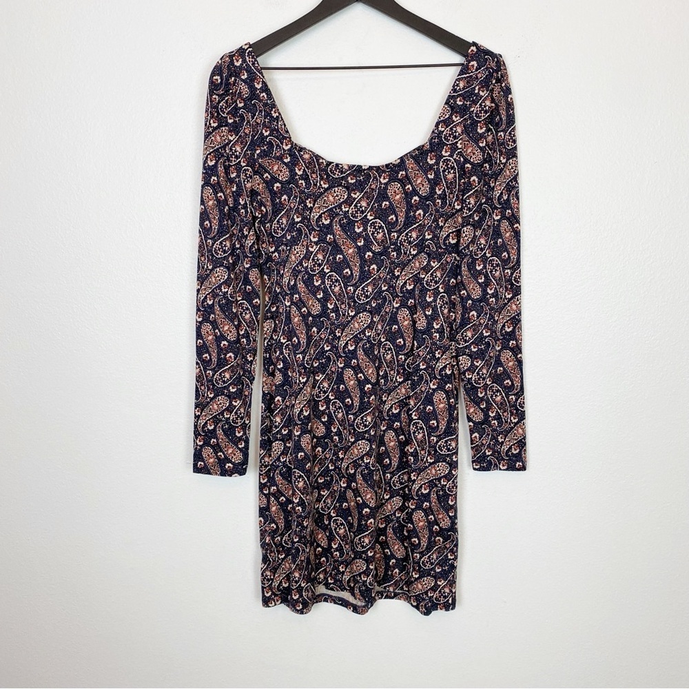 Boden Sweetheart Jersey Mini Dress in Multi Paisley Blooms - Picture 6 of 9